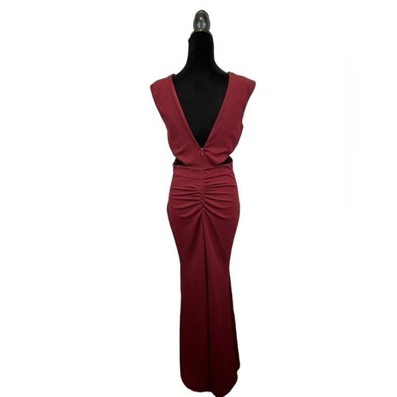 Simply Women’s Evening Gown Crisscross Burgundy Cutout/Ruched Size-M NWT - Picture 5 of 12